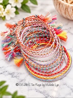 Set of 12 BRAIDED CORD STRING BRACELETS  Stacking/Layering/Sharing Friendship